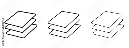 Layers icon logo black pictogram set. Graphic simple vector icon