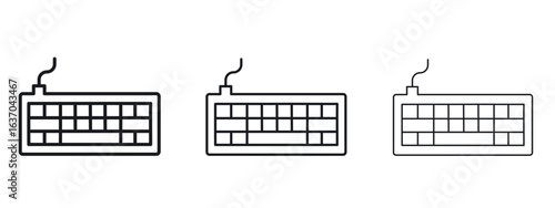 Keyboard icon logo black pictogram set. Graphic simple vector icon
