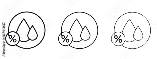 Humidity icon logo black pictogram set. Graphic simple vector icon