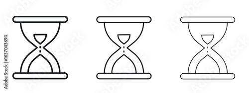 Hourglass icon logo black pictogram set. Graphic simple vector icon