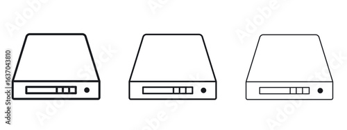 Hard Disk icon logo black pictogram set. Graphic simple vector icon