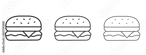 Hamburger icon logo black pictogram set. Graphic simple vector icon