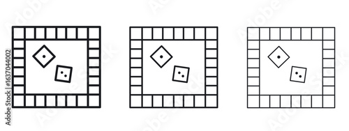 Game board icon logo black pictogram set. Graphic simple vector icon