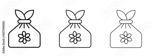 Furoshiki icon logo black pictogram set. Graphic simple vector icon