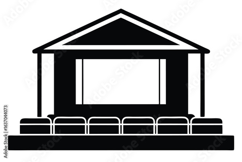open air cinema vector icon