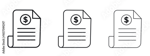 File invoice icon logo black pictogram set. Graphic simple vector icon