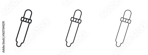 Eye dropper icon logo black pictogram set. Graphic simple vector icon