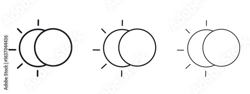 Eclipse icon logo black pictogram set. Graphic simple vector icon