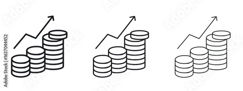 Earning icon logo black pictogram set. Graphic simple vector icon