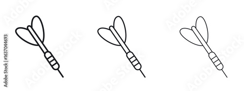 Dart icon logo black pictogram set. Graphic simple vector icon