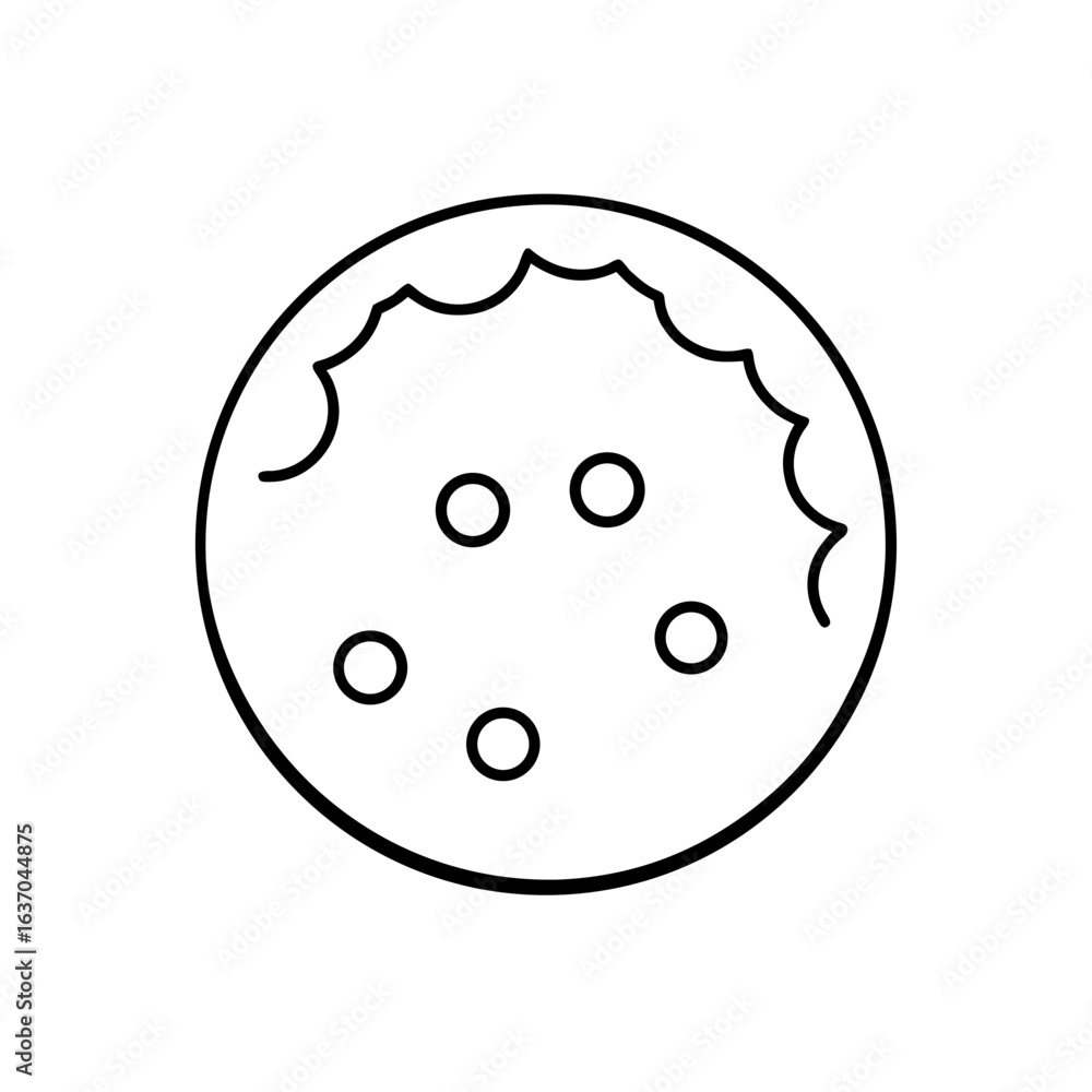 Obraz premium Outline cookie treat on transparent background