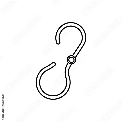 Outline double hook on transparent background