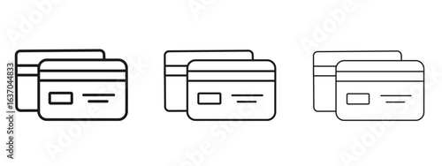Credit card icon logo black pictogram set. Graphic simple vector icon