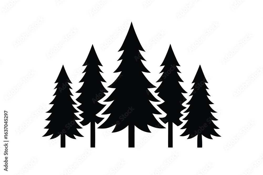 Obraz premium pine tree forest vector icon
