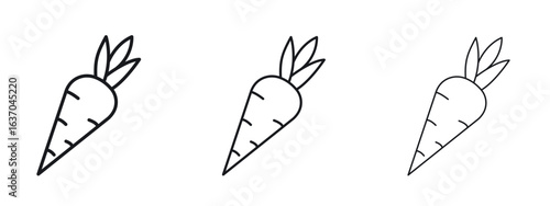 Carrot icon logo black pictogram set. Graphic simple vector icon