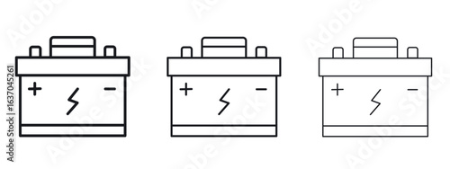 Car battery icon logo black pictogram set. Graphic simple vector icon