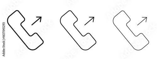 Call outgoing icon logo black pictogram set. Graphic simple vector icon