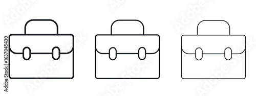 Briefcase icon logo black pictogram set. Graphic simple vector icon