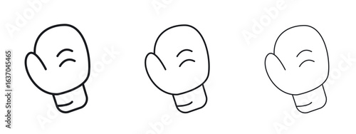 Boxing glove icon logo black pictogram set. Graphic simple vector icon
