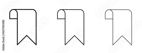 Bookmark icon logo black pictogram set. Graphic simple vector icon