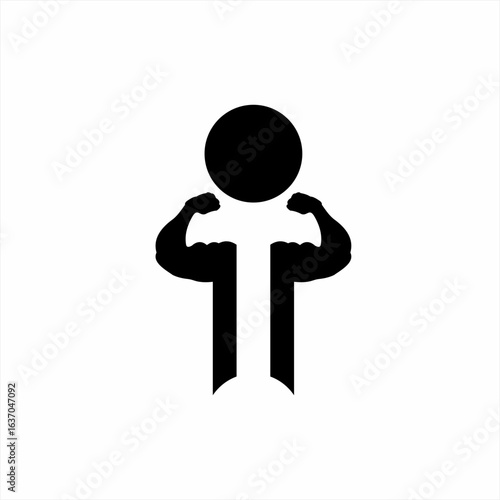 Cross logo design with strong man concept.