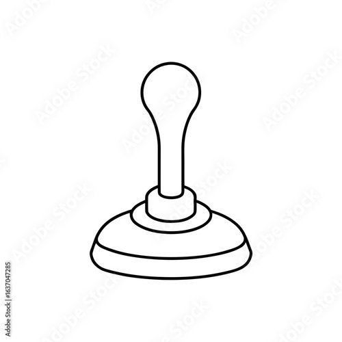 Outline of a plunger on transparent background