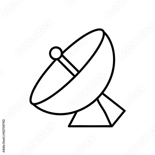 Outlined satellite tv on transparent background