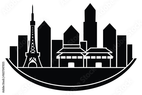 tokyo city vector icon