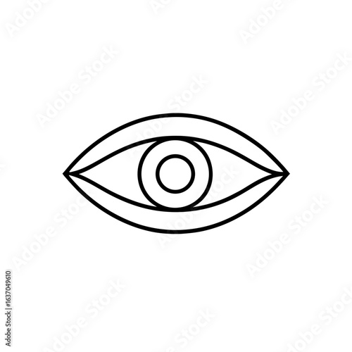 Outline drawing of eye on transparent background