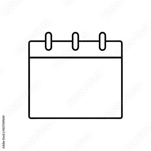 Simple calendar icon on transparent background