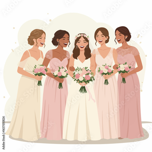 bride and bridesmaids 