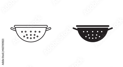 Black and White Illustration of a Strainer