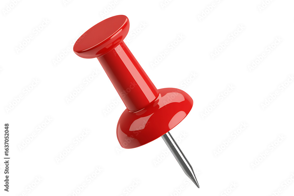 Sharp red push pin, perfect for marking important locations or adding emphasis to visual presentations