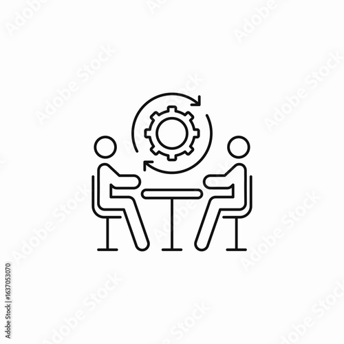 customer meeting icon sign vector