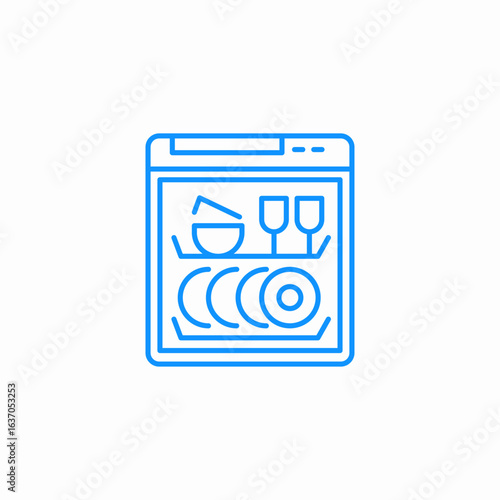 dish washer icon sign vector