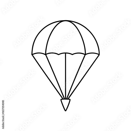 Outline of parachute on transparent background