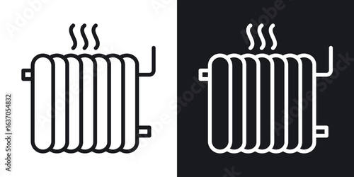 Radiator icon thin line outline art. Doodle graphics
