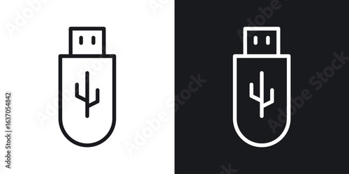 usb drive icon thin line outline art. Doodle graphics