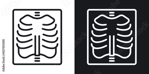 X-ray scan icon thin line outline art. Doodle graphics
