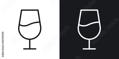 Wine glass icon thin line outline art. Doodle graphics