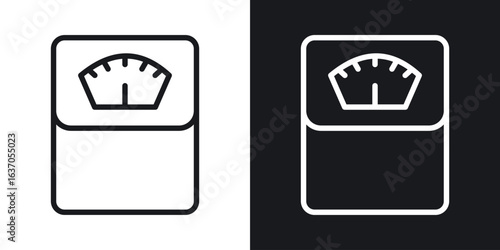 Weight scale icon thin line outline art. Doodle graphics