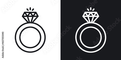 Wedding ring icon thin line outline art. Doodle graphics