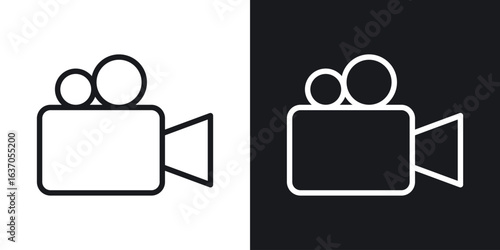 Video icon thin line outline art. Doodle graphics