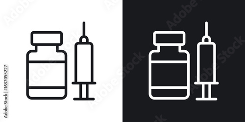 Vaccination icon thin line outline art. Doodle graphics