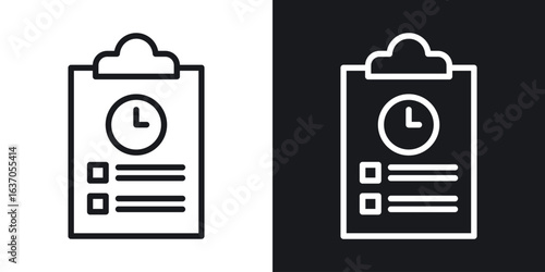 Timesheet icon thin line outline art. Doodle graphics