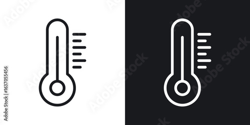 Thermometer icon thin line outline art. Doodle graphics