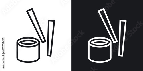 Sushi icon thin line outline art. Doodle graphics