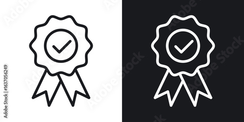 Rosette icon thin line outline art. Doodle graphics