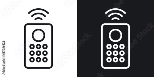 Remote control icon thin line outline art. Doodle graphics