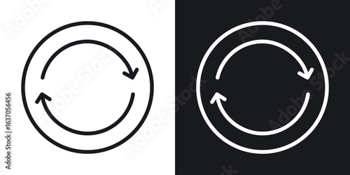 Refresh icon thin line outline art. Doodle graphics